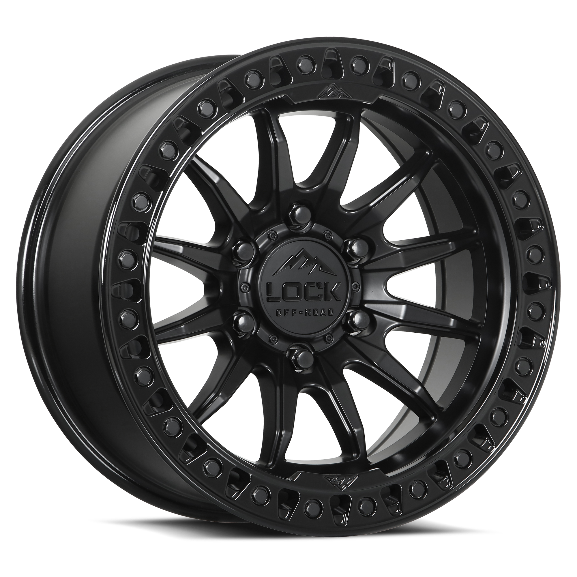 Lock Off-Road Trail Matte Black W/ Gloss Black Ring